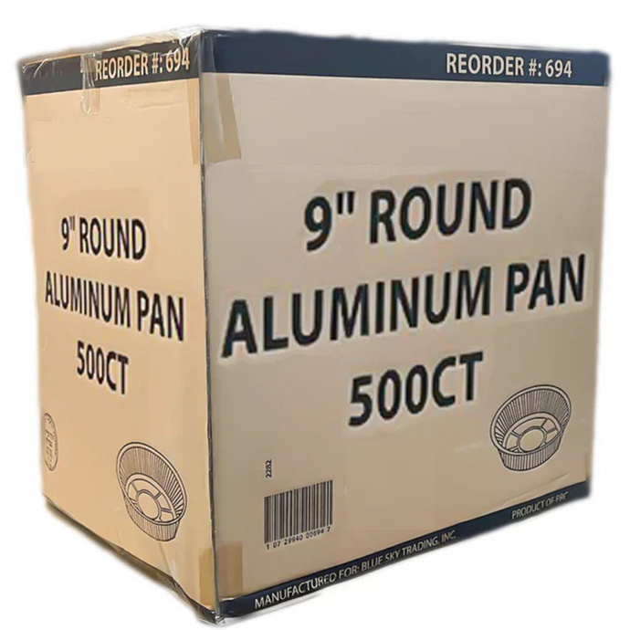 *WHOLESALE* Disposable 9” Aluminum Foil Round Pans | 500 ct/Case Aluminum Pans VeZee