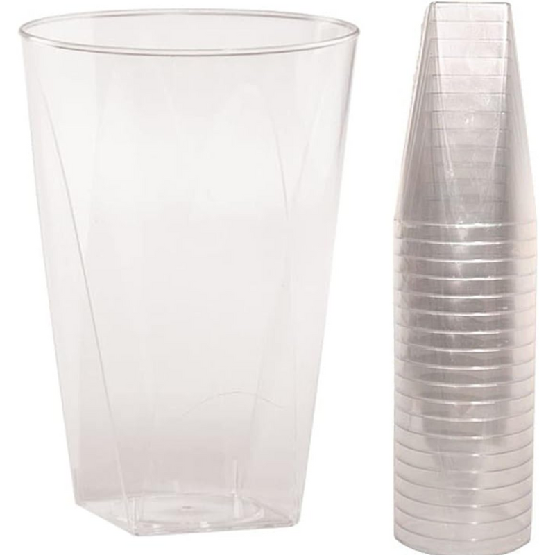 Load image into Gallery viewer, Hanna K. Signature Elegant Plastic Wine Square Bottom Tumbler Clear 10 oz Tumblers Hanna K Signature
