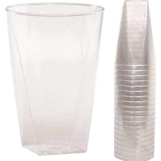 Hanna K. Signature Elegant Plastic Wine Square Bottom Tumbler Clear 10 oz Tumblers Hanna K Signature