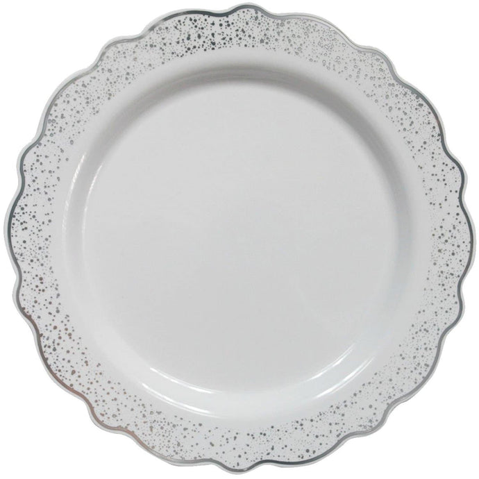 Confetti Collections Plate White Silver 9.5