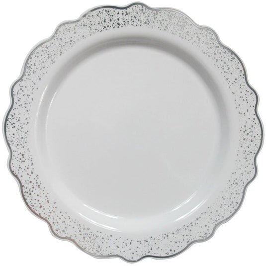 Confetti Collections Plate White Silver 9.5