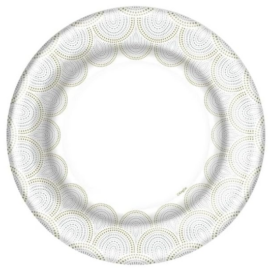 Metallic Rays 10.25" Meal/Dinner Paper Plates Disposable Plates VeZee