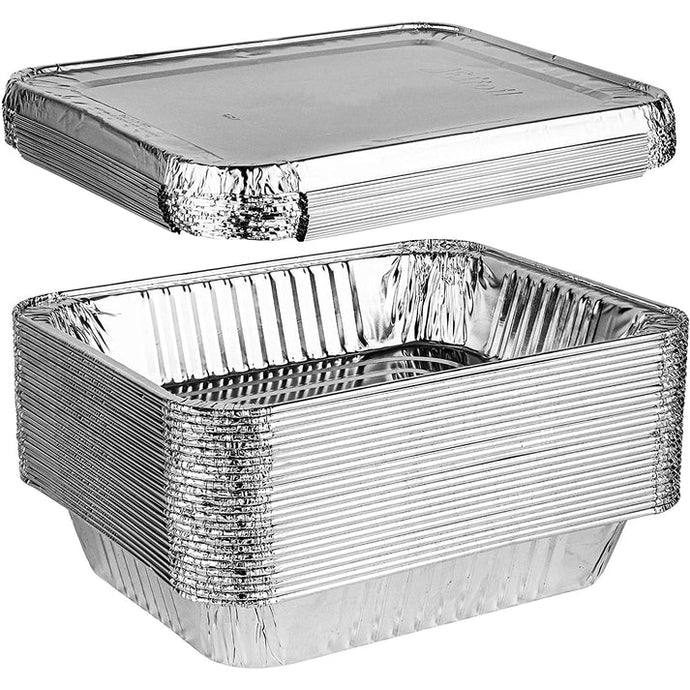 Disposable Regular weight 9×13 Half Size Aluminum Pans & Lids COMBO Disposable VeZee