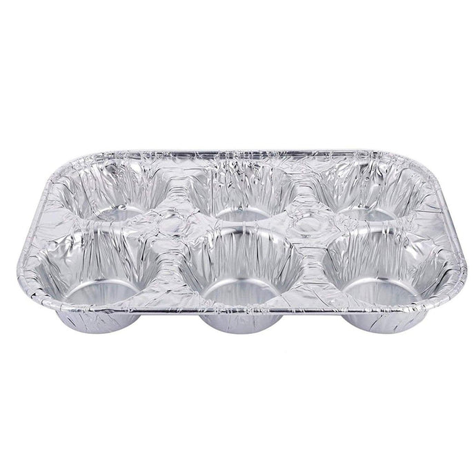 Disposable Aluminum Muffin Foil Pan 6 Cup Section Disposable VeZee