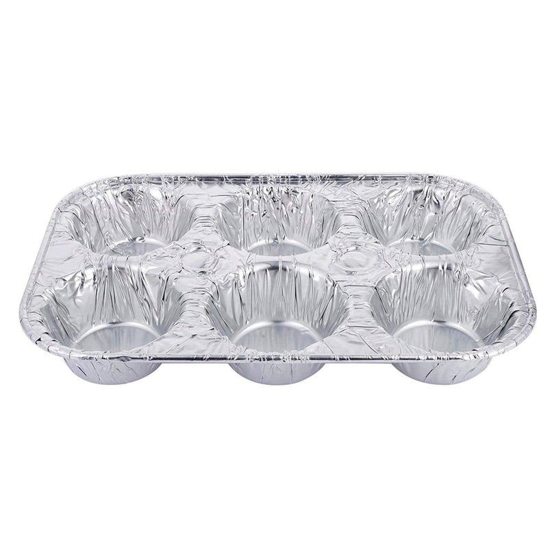 Load image into Gallery viewer, Disposable Aluminum Muffin Foil Pan 6 Cup Section Disposable VeZee
