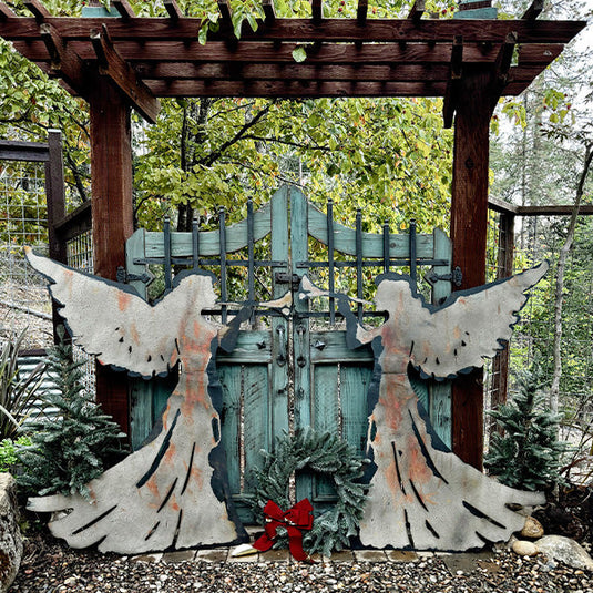 Distressed Metal Angel Silhouette Christmas Yard Stakes, Set of 2 General ABH