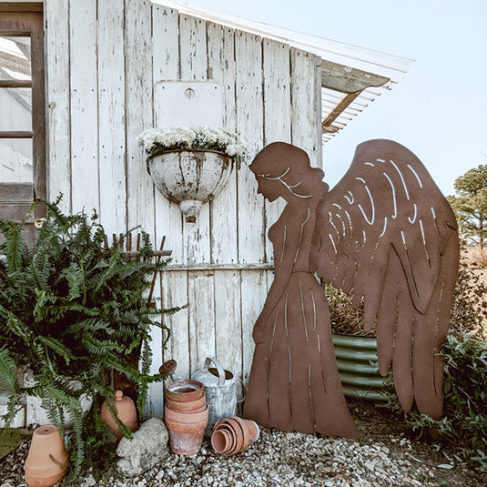 61 Inch Rustic Metal Angel Silhouette Christmas Yard Stakes Whats trending ABH