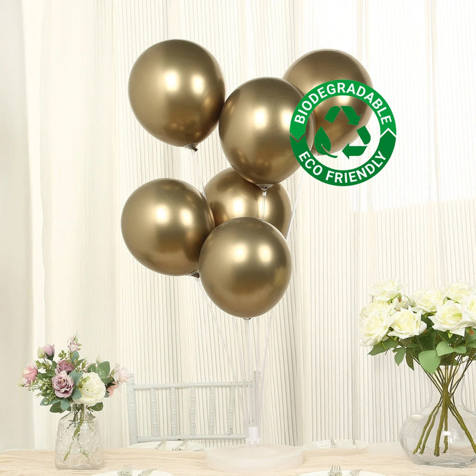 50 Pack Chrome Champagne Biodegradable Latex Balloons 12