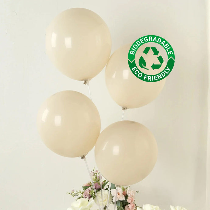 50 Pack Matte Pastel Beige Biodegradable Balloons 12