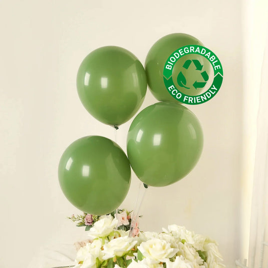 50 Pack Matte Pastel Dusty Sage Green Biodegradable Balloons 12