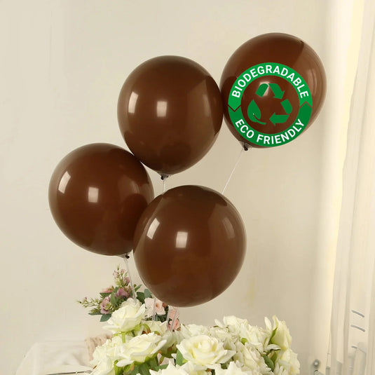 50 Pack Matte Pastel Cinnamon Brown Biodegradable Balloons 12