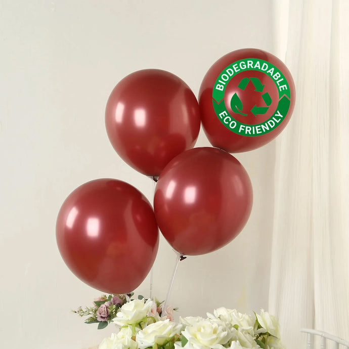 50 Pack Matte Pastel Burgundy Biodegradable Balloons 12