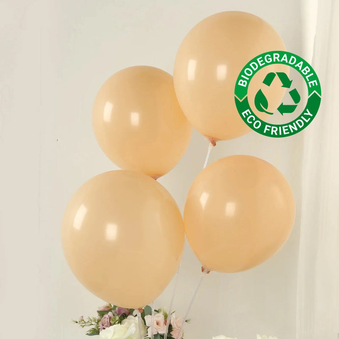 50 Pack Matte Pastel Peach Biodegradable Balloons 12