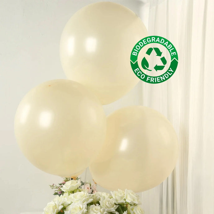 10 Pack Matte Pastel Cream Biodegradable Balloons 18