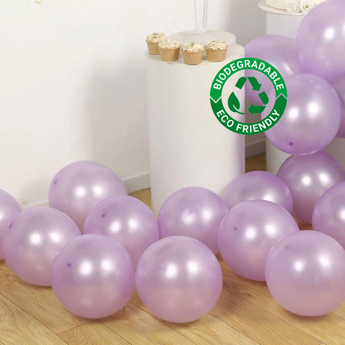 50 Pack Lavender Lilac Biodegradable Balloons, 12