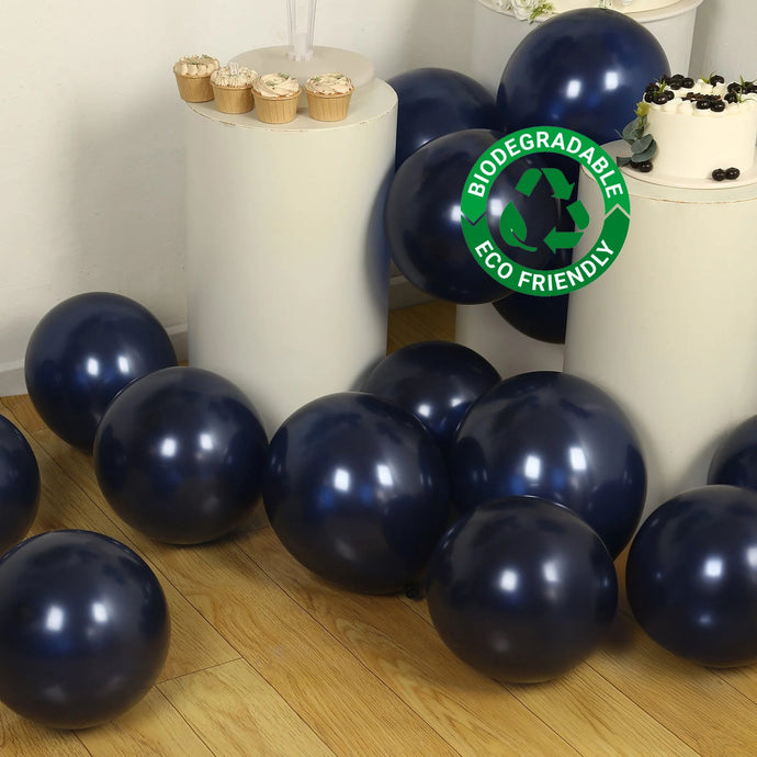 50 Pack Navy Blue Biodegradable Balloons, 12