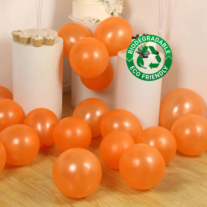 50 Pack Orange Biodegradable Balloons, 12