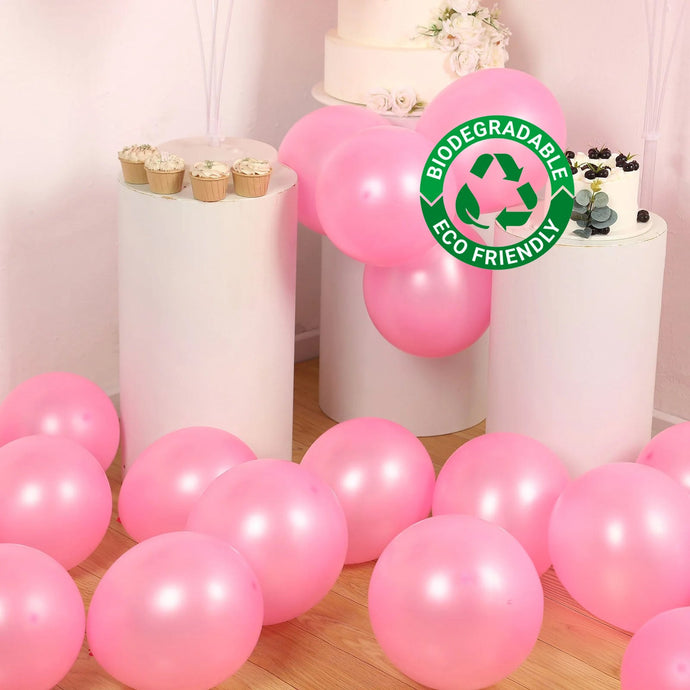 50 Pack Pink Biodegradable Balloons, 12