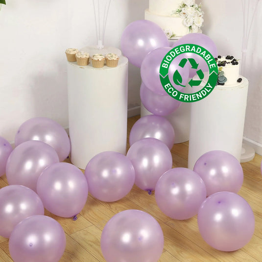 50 Pack Purple Biodegradable Balloons, 12" Thickened Extra Strong Eco-friendly Latex Helium Party Balloons Decorations HIER_9110