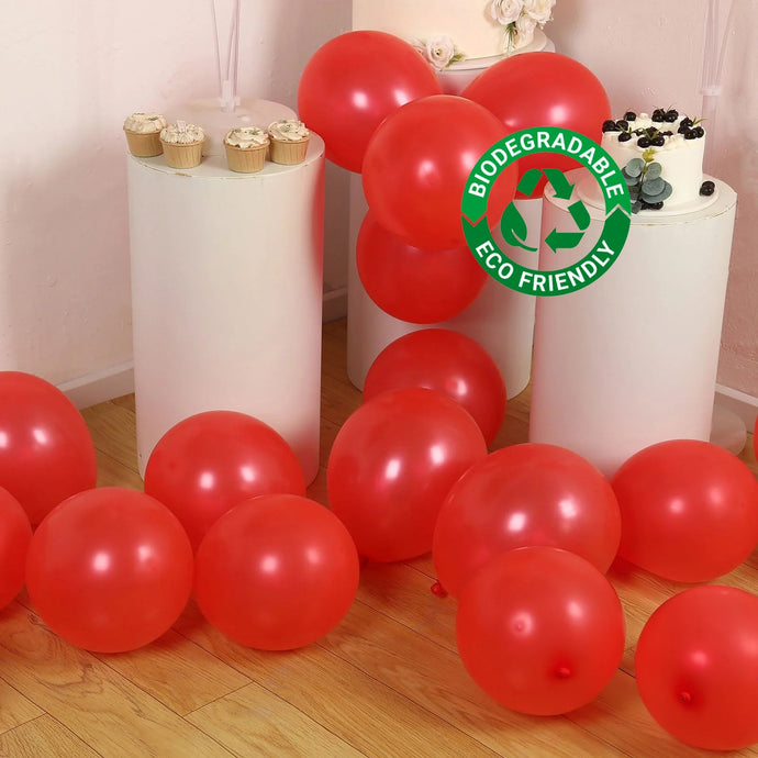 50 Pack Red Biodegradable Balloons, 12