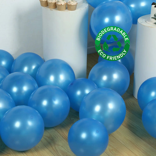 50 Pack Royal Blue Biodegradable Balloons, 12" Thickened Extra Strong Eco-friendly Latex Helium Party Balloons Decorations HIER_9110