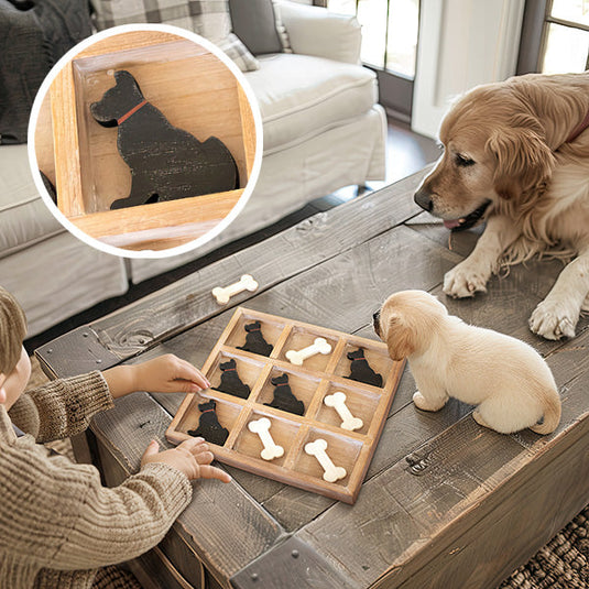 Dog and Bone Tic Tac Toe Wooden Game Whats trending KAL