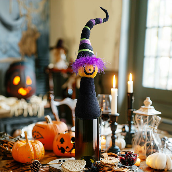 Felt Pumpkin Witch Bottle Topper General KAL