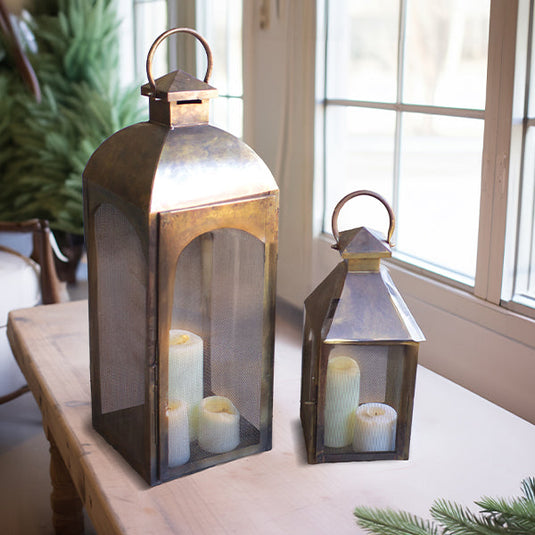 Antique Bronze Large Lanterns, Set of 2 General KAL