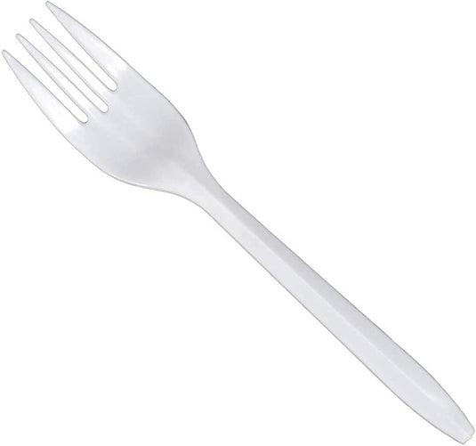 Disposable Premimum Quality White Medium Weght 4CT Value Pack Forks Cutlery POP TOP