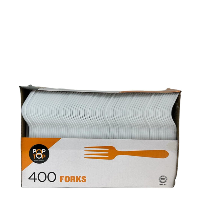 Load image into Gallery viewer, Disposable Premimum Quality White Medium Weght 4CT Value Pack Forks Cutlery POP TOP
