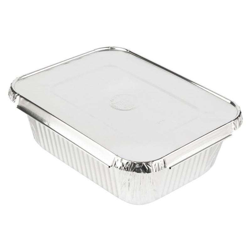 Load image into Gallery viewer, *WHOLESALE*- Disposable - aluminium Lid for 5LB Oblong Pans | 250 ct. Disposable VeZee
