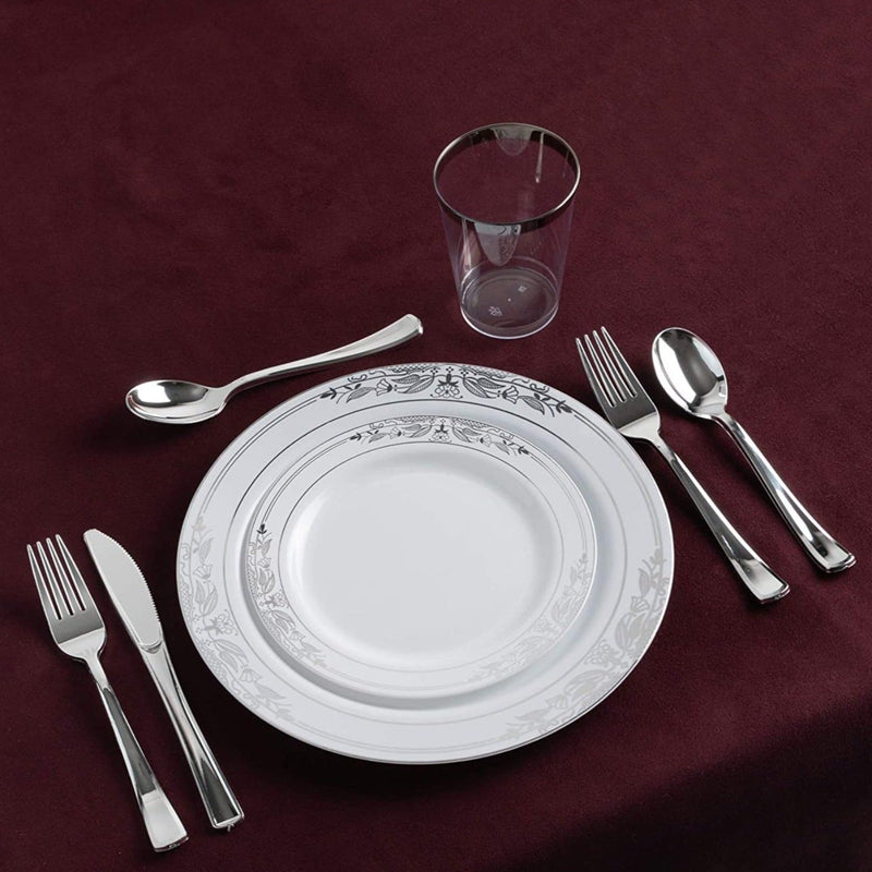 Load image into Gallery viewer, Dynasty Collection Plastic Silver Knives Tablesettings Blue Sky
