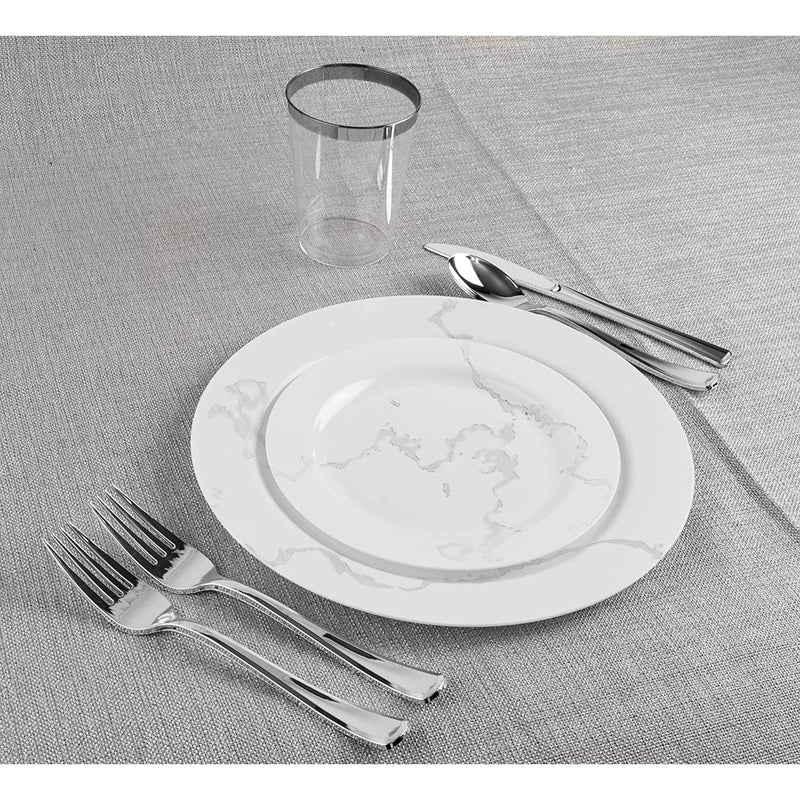 Load image into Gallery viewer, Dynasty Collection Plastic Silver Forks Tablesettings Blue Sky
