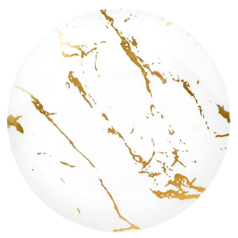 Load image into Gallery viewer, Gold Stroke White Dinner Plates 10″ Elegant Plates Blue Sky
