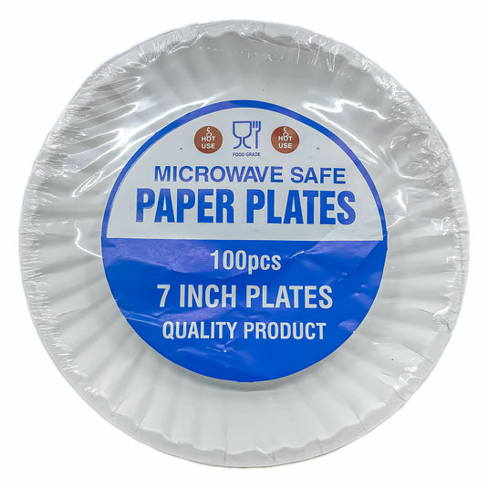 Dinner Collection Paper Lunch Plates 7" Disposable Plates Blue Sky