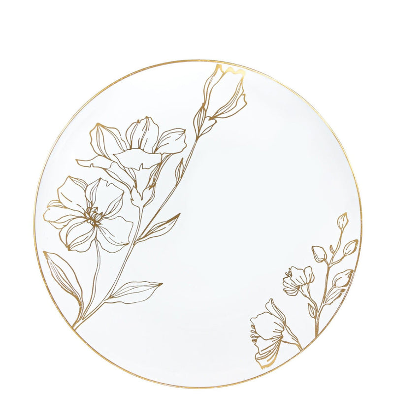 Load image into Gallery viewer, Antique Gold Floral Dinner Plates 7.5″ Elegant Plates Blue Sky
