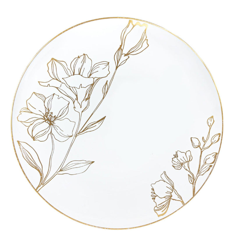 Load image into Gallery viewer, Antique Gold Floral Dinner Plates 9″ Elegant Plates Blue Sky
