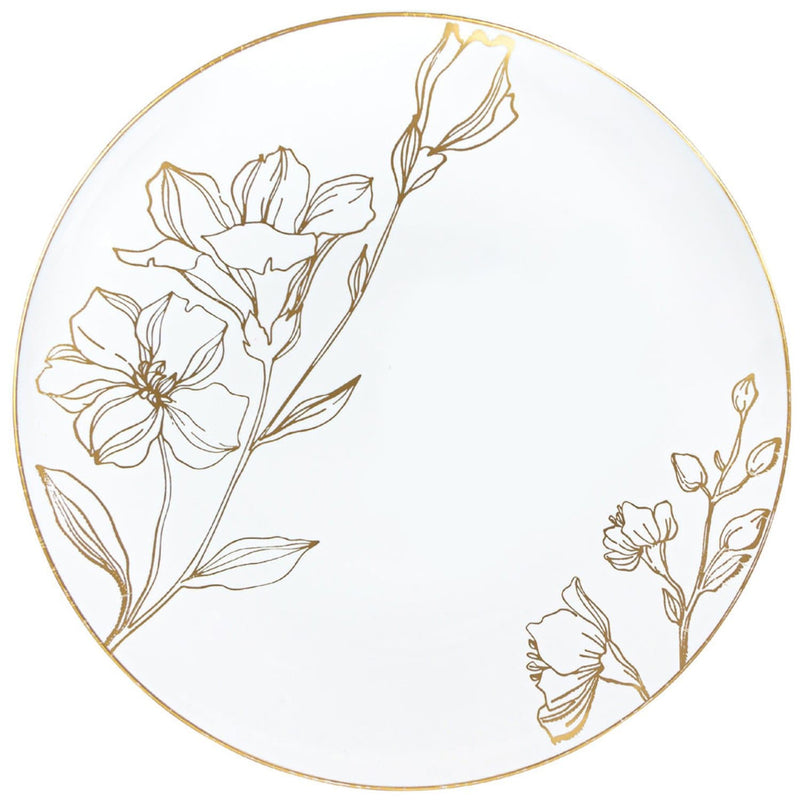 Load image into Gallery viewer, Antique Gold Floral Dinner Plates 10″ Elegant Plates Blue Sky
