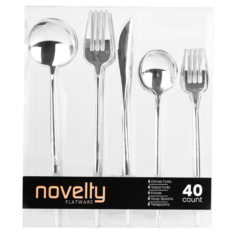 Load image into Gallery viewer, NOVELTY FLATWARE COMBO SILVER SET Tablesettings Decorline
