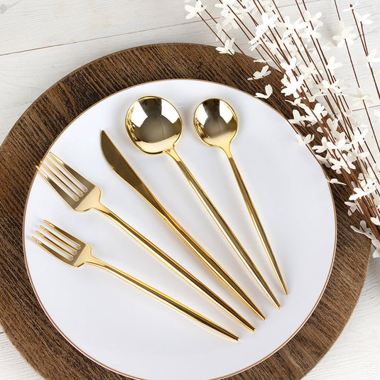 NOVELTY FLATWARE TEASPOONS GOLD Tablesettings Blue Sky