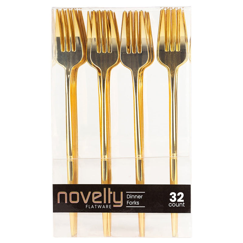 Load image into Gallery viewer, NOVELTY FLATWARE DINNER FORKS GOLD Tablesettings Blue Sky
