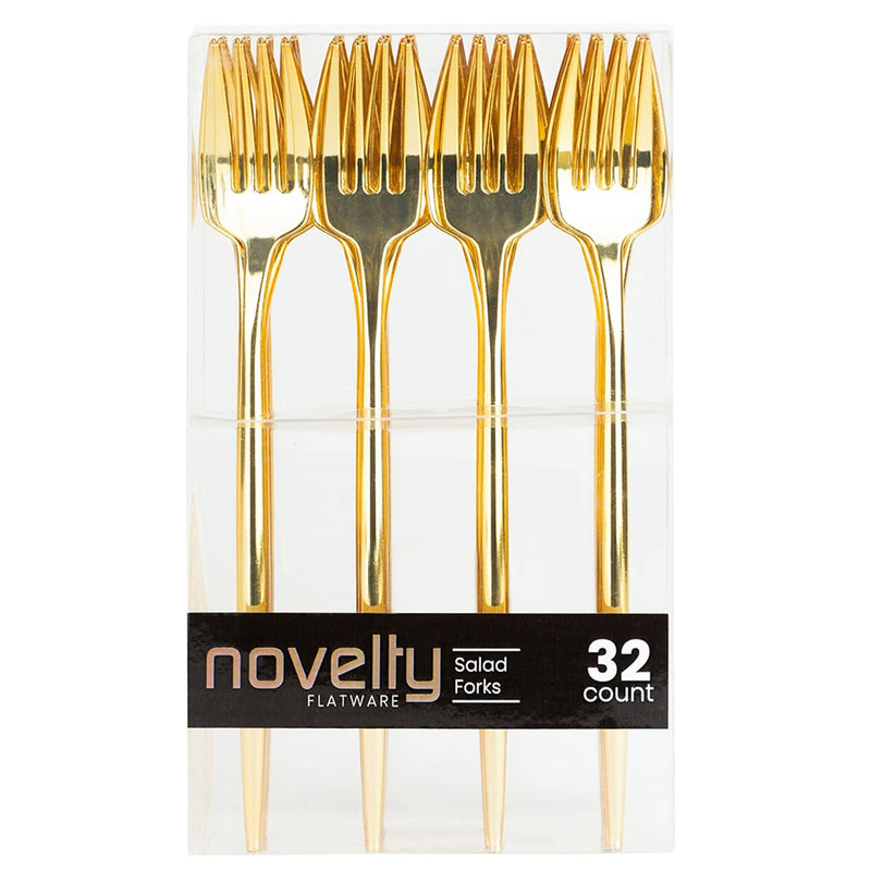 Load image into Gallery viewer, NOVELTY FLATWARE DINNER SALAD FORKS GOLD Tablesettings Blue Sky
