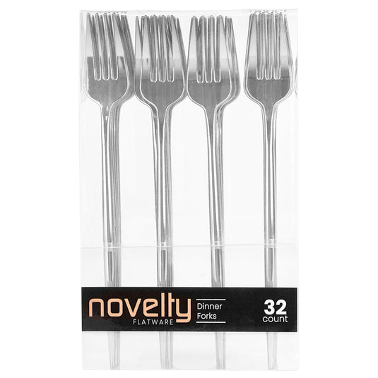 NOVELTY FLATWARE DINNER FORKS SILVER Tablesettings Blue Sky