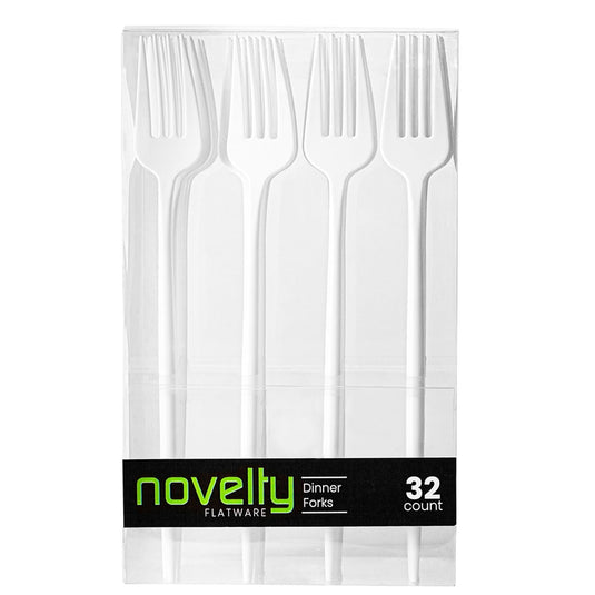 NOVELTY FLATWARE DINNER FORKS WHITE Tablesettings Blue Sky