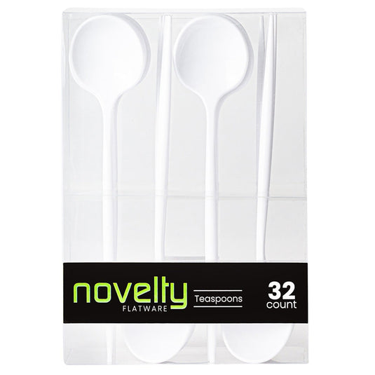 NOVELTY FLATWARE DINNER TEASPOONS WHITE Tablesettings Blue Sky