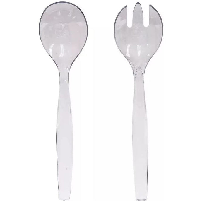 Plastic Serving Utensils, Heavy Duty Clear Disposable Utensils, 3 Each total 6pieces Serverware Vezee