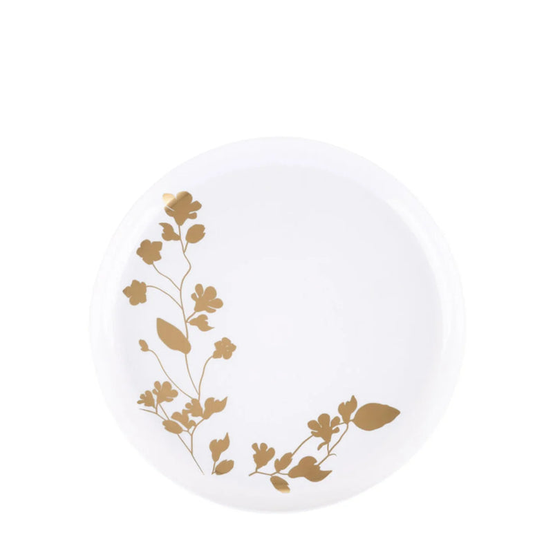 Load image into Gallery viewer, Garden Collection White and Gold Round Dinner Plates 6.3&quot; Tablesettings Blue Sky
