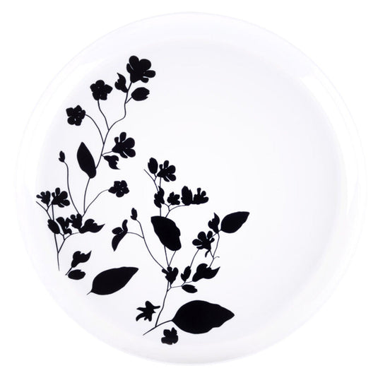 Garden Collection White and Black Round Dinner Plates 10" Tablesettings Blue Sky