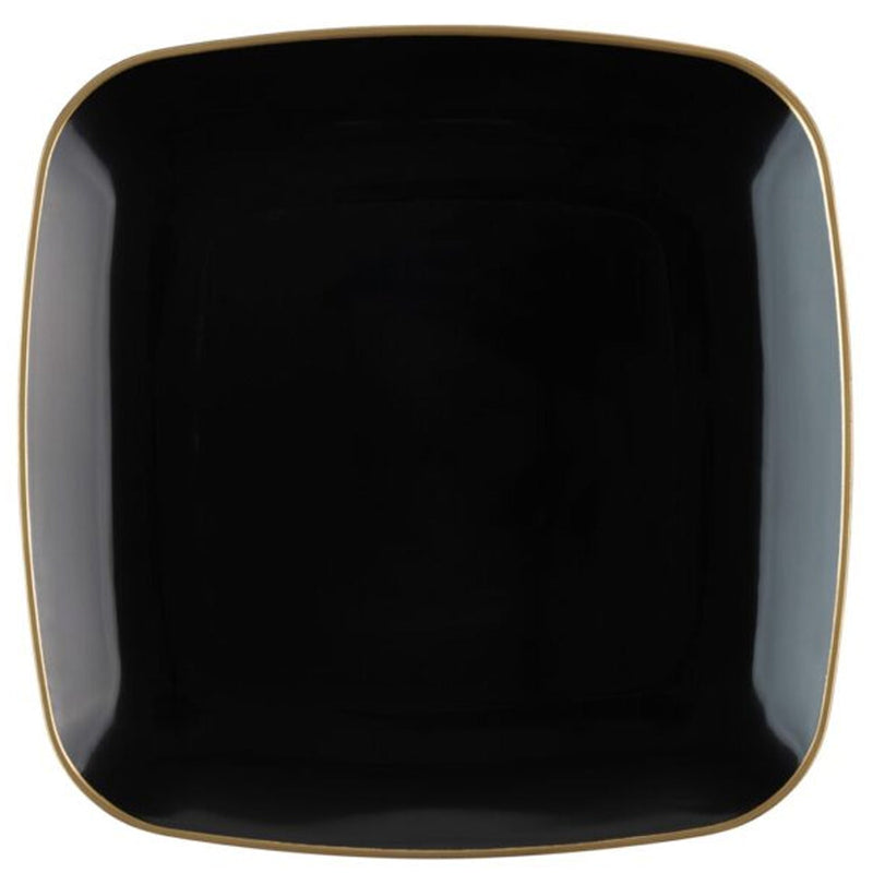 Load image into Gallery viewer, Organic Collection Black and Gold Rim Square Dinner Plates 10&quot; Tablesettings Blue Sky
