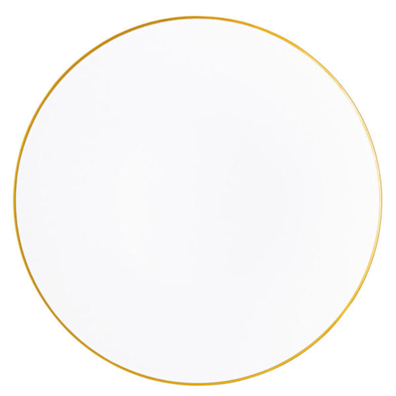 Load image into Gallery viewer, White / Gold Rim Hammered Plastic Charger Tablesetting Blue Sky
